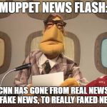Muppet News | MUPPET NEWS FLASH:; CNN HAS GONE FROM REAL NEWS TO FAKE NEWS, TO REALLY FAKED NEWS | image tagged in muppet news | made w/ Imgflip meme maker