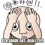Frustrated | 8TH GRADE SAT...REALLY?!!! | image tagged in frustrated | made w/ Imgflip meme maker