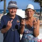Old people flipping off