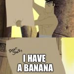 :P | I HAVE A BANANA; ANA | image tagged in jack receives a letter,overwatch,ana,memes | made w/ Imgflip meme maker