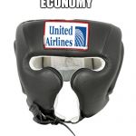 UNITED AIRLINES HEADGEAR | ECONOMY; PLUS | image tagged in united airlines headgear | made w/ Imgflip meme maker