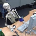 waiting skeleton computer