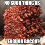 nope. | NO SUCH THING AS; "ENOUGH BACON" | image tagged in baconmeme,iwanttobebacon,iwanttobebaconcom,enough | made w/ Imgflip meme maker