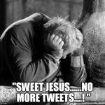 No More Tweets ! | "SWEET JESUS......NO MORE TWEETS....! " | image tagged in tweets,cnn,news,usa,media | made w/ Imgflip meme maker