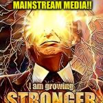 Trump Rising | A WARNING TO ALL MAINSTREAM MEDIA!! | image tagged in trump rising,memes | made w/ Imgflip meme maker