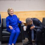 clinton obama laughing