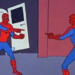 Two spidermen meme
