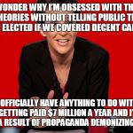 Rachel Maddow Communist | DO YOU WONDER WHY I’M OBSESSED WITH THE RUSSIA CONSPIRACY THEORIES WITHOUT TELLING PUBLIC TRUMP COULDN’T HAVE BEEN ELECTED IF WE COVERED DECENT CANDIDATES? IT DOESN’T OFFICIALLY HAVE ANYTHING TO DO WITH THE FACT THAT I’M GETTING PAID $7 MILLION A YEAR AND I’M WORTH $20 MILLION AS A RESULT OF PROPAGANDA DEMONIZING BERNIE AND JILL! | image tagged in rachel maddow communist | made w/ Imgflip meme maker