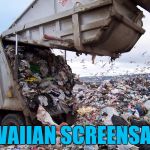 Why would someone in Hawaii have a beautiful beach for a screensaver when it's right outside? | HAWAIIAN SCREENSAVER | image tagged in garbage dump,memes,hawaii,screensaver | made w/ Imgflip meme maker