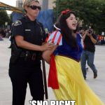 No Snow White Privilege for you  | 'SNO RIGHT | image tagged in no snow white privilege for you | made w/ Imgflip meme maker