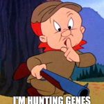 Elmer fudd | BE VEWY VEWY QUIET, I'M HUNTING GENES FOR CRISPR | image tagged in elmer fudd | made w/ Imgflip meme maker