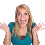 Excited woman face