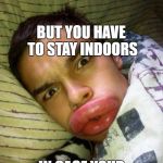 Fat lips | WHEN ITS WINDY OUTSIDE; BUT YOU HAVE TO STAY INDOORS; IN CASE YOUR LIPS KILL YOU | image tagged in fat lips | made w/ Imgflip meme maker