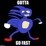 sanic | GOTTA; GO FAST | image tagged in sanic | made w/ Imgflip meme maker