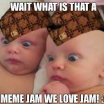 Babys Love Meme Jam | WAIT WHAT IS THAT A; MEME JAM WE LOVE JAM! ;) | image tagged in funny babys,scumbag | made w/ Imgflip meme maker