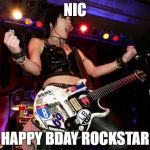 Joan Jett | NIC; HAPPY BDAY ROCKSTAR | image tagged in joan jett | made w/ Imgflip meme maker