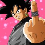 Black Goku middle finger