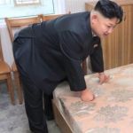 Kim Jong-Un Bent Over | OOH,  NO  MO  POKE  FWIED  WICE  FOR  ME. GIVE  ME  TOO  MUCH  GAS  LIKE  MISSILE  POWER. | image tagged in kim jong-un bent over | made w/ Imgflip meme maker
