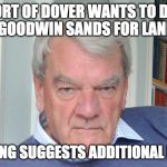 Digging up war graves for landfill | THE PORT OF DOVER WANTS TO DREDGE THE GOODWIN SANDS FOR LANDFILL; DAVID IRVING SUGGESTS ADDITIONAL LOCATIONS | image tagged in david irving,dover harbour,war graves,dover,port | made w/ Imgflip meme maker