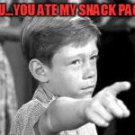 You again | YOU...YOU ATE MY SNACK PACK! | image tagged in mean twilight kid,oliver | made w/ Imgflip meme maker