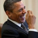 Obama laughs 