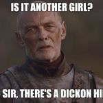 Tarley | IS IT ANOTHER GIRL? NO SIR, THERE'S A DICKON HIM! | image tagged in tarley | made w/ Imgflip meme maker
