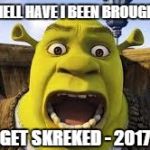 GET SHREKT | WHAT HELL HAVE I BEEN BROUGHT INTO; GET SKREKED - 2017 | image tagged in get shrekt | made w/ Imgflip meme maker