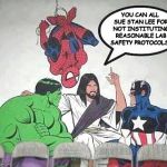 All that money rightfully belongs to you guys! | YOU CAN ALL SUE STAN LEE FOR NOT INSTITUTING REASONABLE LAB SAFETY PROTOCOLS ! | image tagged in jesus,captain america,hulk,spider-man,memes,lab safety | made w/ Imgflip meme maker