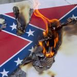 Burning Confederate flag