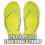 Flip Flops | STILL FLIPS LESS THAN DONALD TRUMP | image tagged in flip flops | made w/ Imgflip meme maker