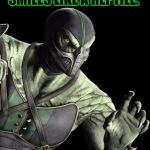 MK9 Reptile | FIGHTS LIKE A MAN, BUT SMILES LIKE A REPTILE. | image tagged in mk9 reptile | made w/ Imgflip meme maker