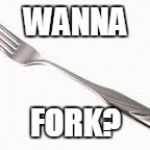 Fork you | WANNA; FORK? | image tagged in fork you | made w/ Imgflip meme maker