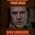 Buffalo Bill, Are you serious?,,, | HOW LONG HAS YOUR HEAD; BEEN SQUASHED     UP YOUR RECTUM?,,, | image tagged in buffalo bill are you serious?   | made w/ Imgflip meme maker