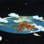 cat on flat earth meme