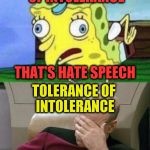 History Much? | INTOLERANCE OF INTOLERANCE; THAT'S HATE SPEECH; TOLERANCE OF INTOLERANCE; LEADS TO GENOCIDE | image tagged in stupid-picard | made w/ Imgflip meme maker
