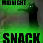 When the cat is hungry at night  | MIDNIGHT; SNACK | image tagged in godzilla cat,midnight,snack,tacgnol | made w/ Imgflip meme maker