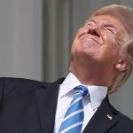 Trump stares at sun