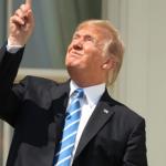 Trump looks at the sun