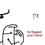 Hey man you see that guy over there | he flagged your meme | image tagged in hey man you see that guy over there,memes | made w/ Imgflip meme maker