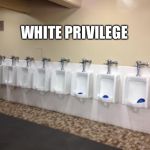 Row of urinals | WHITE PRIVILEGE | image tagged in row of urinals | made w/ Imgflip meme maker