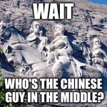 ESPN must purge the entire Lee family | WAIT; WHO'S THE CHINESE GUY IN THE MIDDLE? | image tagged in stone mountain confederate memorial,lee,robert lee,memes | made w/ Imgflip meme maker