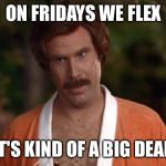 anchorman robe | ON FRIDAYS WE FLEX; IT'S KIND OF A BIG DEAL | image tagged in anchorman robe | made w/ Imgflip meme maker