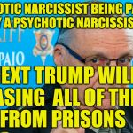 racist Arpaio | A PSYCHOTIC NARCISSIST BEING PARDONED BY A PSYCHOTIC NARCISSIST; NEXT TRUMP WILL BE RELEASING  ALL OF THE KKK          FROM PRISONS | image tagged in racist arpaio | made w/ Imgflip meme maker