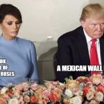 Poor Melania | A MEXICAN WALL MMMM; OH LOOK A WALL OF MEXICAN ROSES | image tagged in poor melania | made w/ Imgflip meme maker
