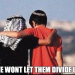 peace | WE WONT LET THEM DIVIDE US | image tagged in peace | made w/ Imgflip meme maker