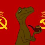 Commie Raptor meme