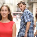 man looking at other woman clean