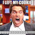 arnold | I LEFT MY COOKIE; UUUUUUUUGGGGGGGGGG!!!!!!!!!!!!! | image tagged in arnold | made w/ Imgflip meme maker