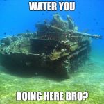 Fish Tank | WATER YOU DOING HERE BRO? | image tagged in fish tank | made w/ Imgflip meme maker