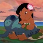 Lilo holding stitch